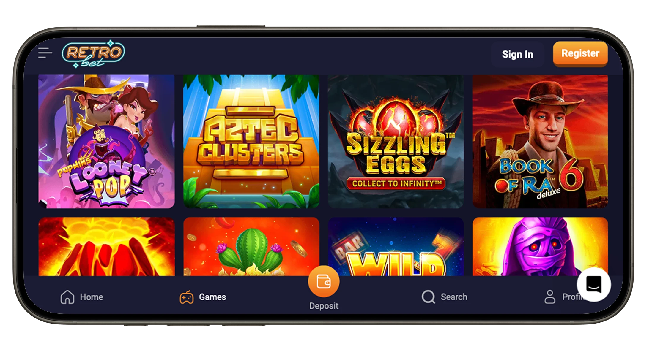 RetroBet mobile app